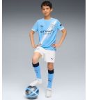 MCFC Home Shirt en Short 2025/26 Junior Lichtblauw/Wit_1