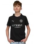 MCFC Away Shirt & Short 2025/26 Junior Zwart/Zilver_1