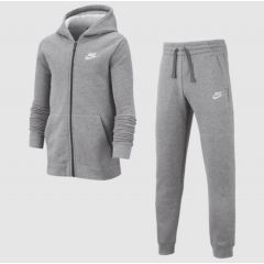 Club Fleece Joggingpak met rits Junior Grijs/Wit_1