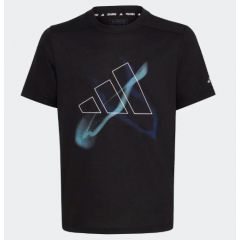 GFX 3-stripes T-shirt & Short Junior Zwart/Blauw_1