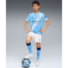 MCFC Home Shirt en Short 2025/26 Junior Lichtblauw/Wit_1