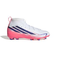 F50 Hyperfast League Mid FG/MG Junior Wit/Roze/Donkerblauw_1